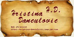 Hristina Dančulović vizit kartica